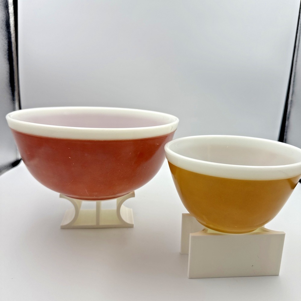 Pyrex Earthtones Americana Chip N Dip Bowl Set [NO BRACKET] Made in USA 401 404